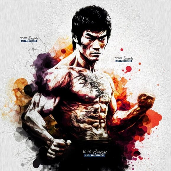 20x30 Bruce Lee Wall Art Martial Arts Watercolor Oil Painting Poster - Picture 2 of 5